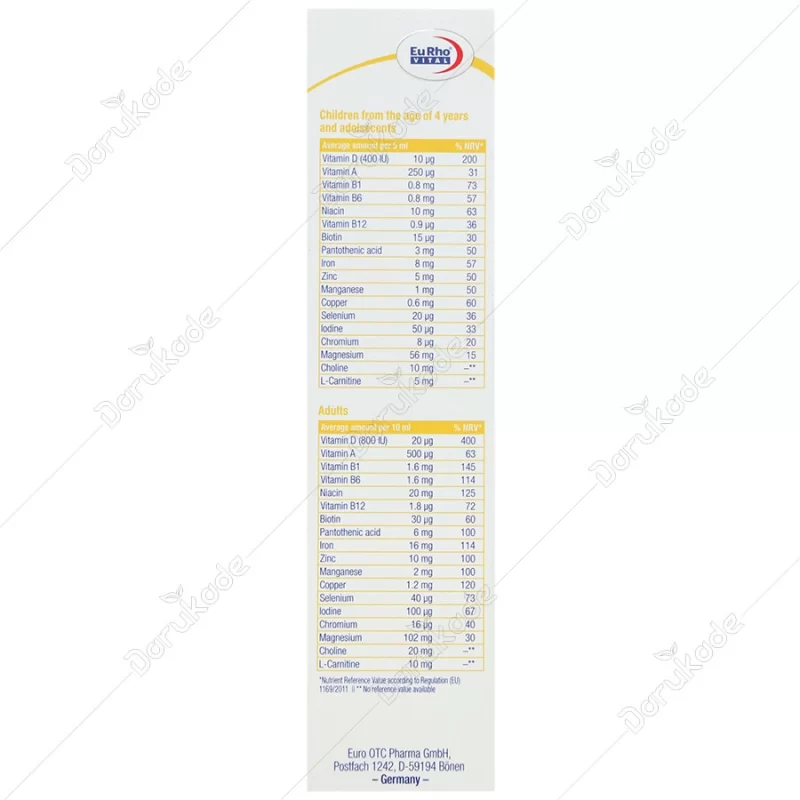 شربت ایموفیل یوروویتال (Immuphyle Eurho Vital) - Image 3